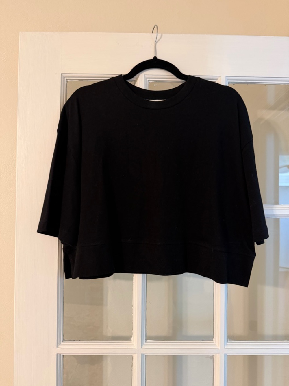 Zara Women's Black Cropped Boxy Tee